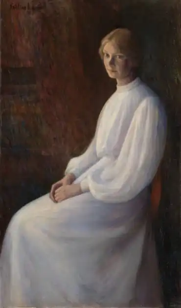 Kunstneren Ragnhild (Lalla) Hvalstad, 1895 (no)
