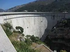 Opdæmning af bifloden Le Verdon (Le barrage de Castillon-Démandolx)