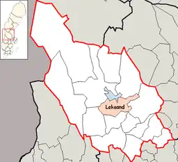 Kort over Leksands kommun i Sverige