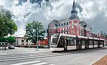 Visualisering af letbanevogn fra Østre Stationsvej