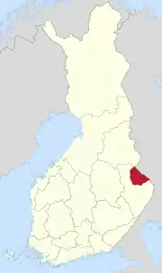 Lieksas beliggenhed i Finland