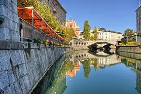 Ljubljana set fra Ljubljanica
