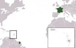 Martiniques placering i Frankrig