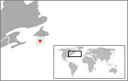 Saint-Pierre og Miquelons placering