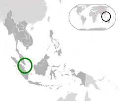  Singapores placering  (mørkegrøn)i Sydøstasien og ASEAN  (mørkegrå)  –  [Forklaring]