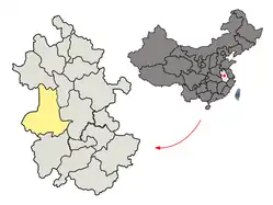 Lu'ans beliggenhed i Anhui