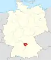 Tyskland, beliggenhed af Ansbach markeret