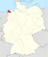 Tyskland, beliggenhed af Aurich markeret