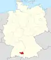 Tyskland, beliggenhed af Biberach markeret