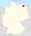 Tyskland, beliggenhed af Demmin markeret