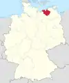 Tyskland, beliggenhed af Rostock markeret