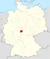 Tyskland, beliggenhed af Landkreis Hersfeld-Rotenburg markeret