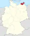 Tyskland, beliggenhed af Vorpommern-Rügen markeret