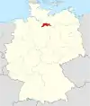 Tyskland, beliggenhed af Lüneburg markeret