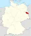 Tyskland, beliggenhed af Landkreis Oder-SpreeWokrejs Odra-Sprjewja markeret