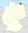 Tyskland, beliggenhed af Nordvorpommern markeret