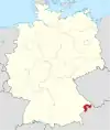 Tyskland, beliggenhed af Passau markeret