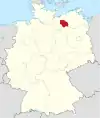 Tyskland, beliggenhed af Parchim markeret