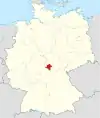 Tyskland, beliggenhed af Schmalkalden-Meiningen markeret