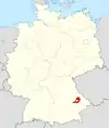 Tyskland, beliggenhed af Straubing-Bogen markeret