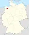 Tyskland, beliggenhed af Ammerland markeret