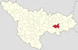 Kommunens beliggenhed i distriktet Timiș