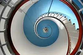 Fyrets spiraltrappe nedefra