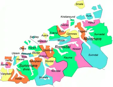 Location of Møre og Romsdal Municipalities
