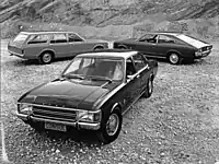 Pressefoto fra introduktionen af de tre varianter af Consul: Sedan, Coupé og stationcar