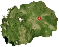 Štips beliggenhed  i Makedonien