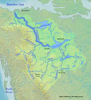 Map of the Mackenzie River watershed