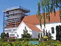 Kirken under reparationen, uden spir.