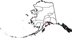 Anchorages placering i Alaska