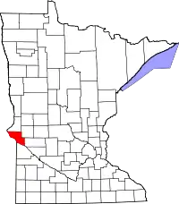 Kort over Minnesota med Big Stone County markeret