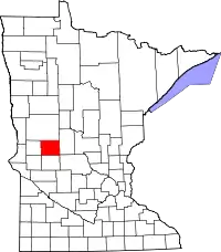Kort over Minnesota med Douglas County markeret