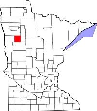 Kort over Minnesota med Mahnomen County markeret