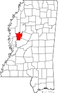 Kort over Mississippi med Humphreys County markeret