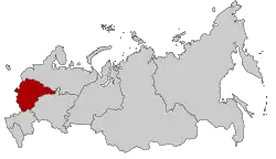 Centrale føderale distrikts beliggenhed i Rusland