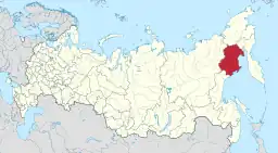 Magadan oblasts beliggenhed i Rusland