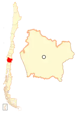 Araucanías placering i Chile