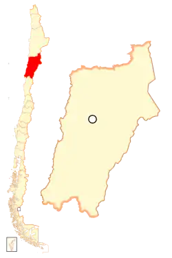 Atacamas placering i Chile