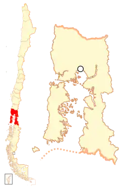 Los Lagoss placering i Chile