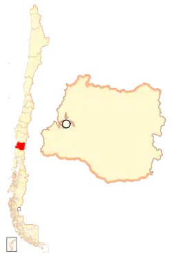 Los Ríoss placering i Chile