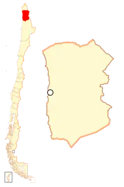 Tarapacás placering i Chile