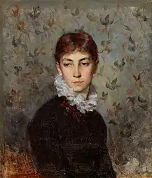 Portræt af søsteren Hilda Wiik, 1880