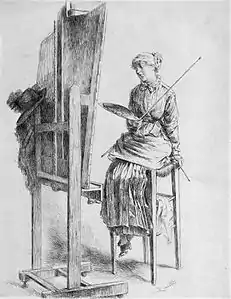 Selvportræt ved staffeli ('présumé', formodet)