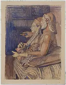 Etruskisk sarkofag, 1928