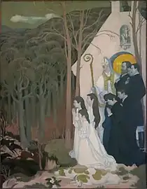 Maurice Denis: Final scene of the Legend of Saint Hubert, 1897,
