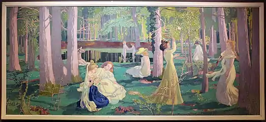 Spil med ketsjer (badminton ?), 1900