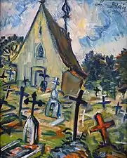 Kirkegård med kapel, 1920